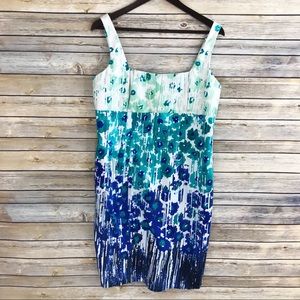 Calvin Klein Pleated Bust Floral Sheath Dress